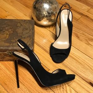 Runaway D’orsay Slingback Heels Sandals Slingback Suede Pep toe Stilettos Pumps